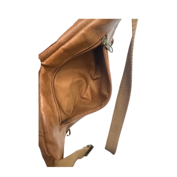 Fringed Tan Leather Fanny Pack and Crossbody Bag - Picture 5 of 5